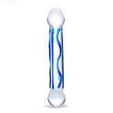 6.5" Textured Double Sided Blue Dildo-French Quarter Lingerie